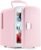 AstroAI Mini Fridge, 4 Liter/6 Can AC/DC Portable Thermoelectric Cooler and Warmer Refrigerators for Skincare, Beverage, Food, Cosmetics, Home, Office and Car, ETL Listed (Pink)