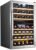 Ivation 43 Bottle Dual Zone Wine Cooler Refrigerator w/Lock | Large Freestanding Wine Cellar For Red, White, Champagne & Sparkling Wine | 41f-64f Digital Temperature Control Fridge Stainless Steel