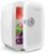 CROWNFUL Mini Fridge, 4 Liter/6 Can Portable Cooler and Warmer Personal Fridge for Skin Care, Cosmetics, Food,Great for Bedroom, Office, Car, Dorm, ETL Listed (White)