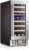 Antarctic Star 15″ Wine Cooler Under Counter Beverage Refrigerator Beer Mini Fridge 28 Bottles Dual Zone Built-in Freestanding Stainless Steel Double-Layer Tempered Digital Temperature Memory Function Glass Door