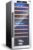 COSTWAY 20-Inch Wine Cooler with 8 Wooden Shelves, Dual Zone Wine Fridge for 43 Bottles of Wine, Built-In or Freestanding Wine & Beverage Refrigerator for Home & Office, Black