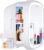 Cegsin LED Mirror Mini Fridge, 7 Liter AC/DC Portable Beauty Fridge Thermoelectric Cooler and Warmer, 3-Mode Led Adjustable Compact Fridge For Skincare, Beverage, Food, Cosmetics, Home, Office and Car (White)