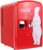 Coca-Cola 4L Portable Cooler/Warmer, Compact Personal Travel Fridge for Snacks Lunch Drinks Cosmetics, Includes 12V and AC Cords, Cute Desk Accessory for Home Office Dorm Travel, Red, Polar Bear
