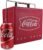 Coca-Cola 6 Can Portable Cooler, Retro Ice Chest Style, 4L (4.2 qt), Personal Travel Fridge for Snacks Lunch Drinks, Includes 12V and AC Cords, for Home Office Dorm Travel, Red and Silver