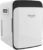 Cooluli 10L Mini Fridge for Bedroom – Car, Office Desk & College Dorm Room – 12V Portable Cooler & Warmer for Food, Drinks, Skincare, Beauty, Makeup & Cosmetics – AC/DC Small Refrigerator (White)