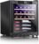 DORTALA Wine Cooler, Efficient Wine Refrigerator with Digital Soft-Touch Control & Anti-UV Glass Door, 21 Bottles Capacity, Mini Wine Cooler Freestanding with Wooden Shelves, Super Quiet