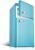 FSGHJJKN 118L Compact Mini Refrigerator Separate Freezer, Small Fridge Double 2-Door Adjustable Removable Retro Stainless Steel Quiet Energy Saving