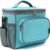 FlowFly Insulated Lunch Bag Adult Lunch Box Large Cooler Tote Bag for Men, Women, with Adjustable Strap,Front Pocket and Dual Large Mesh Side Pockets,Sea Blue