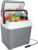 Fun Kool P25 Thermoelectric Iceless 12V Personal Cooler, 24L / 26 qt Portable Ice Chest Travel Fridge, Grey and Red, Made in North America