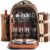 HapTim Strong Picnic Backpack for 4 Person with Cutlery Set – Cooler Compartment – Detachable Bottle/Wine Holder – Fleece Blanket for Picnic, Outdoor, Sports, Hiking, Camping, BBQs (Brown 3065)