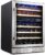 Kalamera 24” Wine refrigerator 46 Bottle Dual Zone Built-in or Freestanding Fridge with Stainless Steel & Triple-Layer Tempered Reversible Glass Door and Temperature Memory Function Wine Cooler
