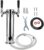 LuckyHigh Double Faucet Draft Beer Tower, Two Tap Stainless Steel Polished Beer Kegerator Tower with 3″ Column for Home Brewing