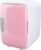 Mini Fridge, 4 Liter/6 Can Personal Fridge Cooler Detachable Partition Compact Skincare Fridge Portable Drink Refrigerator for Skincare, Foods, Medications, Travel and Car(Pink)