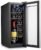 Mini Fridge Cooler – 12 Bottles for Beer Soda or Wine – Glass Door Small Drink Dispenser Machine Black Glass Removable for Home, Office or Bar