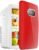 Mini Fridge Freezer, Mini Led Fridge Drink Cans Cooler Warmer 12V/220V Portable Thermoelectric Cooler for Car Home,28DB