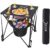 Nice C Table with Cooler, Beach Table, Folding Camping Canvas, Ultralight Compact with Carry Bag for Outdoor, Picnic, Cooking, Festival, Indoor, Office (Black)