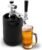 NutriChef Mini Keg Detachable Aluminum Regulator & Tap Spear Easy Storage Black Matte Powder Coated Pressurized Growler Homebrew Beer Dispenser PKBRTP60, 64 Oz