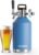 Razorri 128oz Beer Growler Stainless Steel – Carbonated Keg, Double-Wall Vacuum Insulated – Professional Bar Tap – Pressurized CO2 Regulator – Keeps Drinks Perfectly Cold – 1 Gallon, Ocean Blue