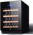 SHKI Wine Cooler Wine and Beverage Refrigerator – with Glass Front Door – Beer Wine Soda and Drink Mini Fridge – Bar Drinks Fridge Dual Zone