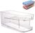 TODD WARMING Drink Can Holder Double Layer Refrigerator Storage Bin Organizer Automatic Rolling Beverage Pop Soda Can Dispenser Stackable Rack Holder for Kitchen Fridge Storage