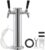 VEVOR Beer Tower, Double Adjustable Brass Faucet Kegerator Stainless Steel Draft 3” Diameter Column Dispenser Tower Kit with Wrench, Black Handle for Home & Bar, Silver