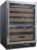 hOmeLabs 43 Bottles High-End Wine Cooler – Free Standing Dual-Zone Mini Fridge and Chiller for Wines with Temperature Control Panel, Stainless Steel Reversible Door Swing and Removable Wood Shelves